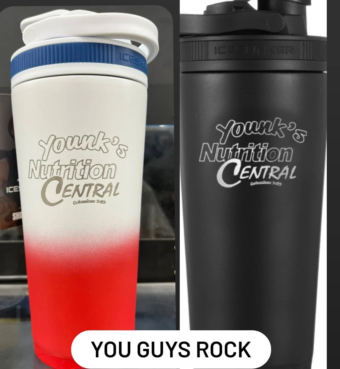 YOUNKS ICE SHAKER CUP ENGRAVED - Younk's Nutrition Central